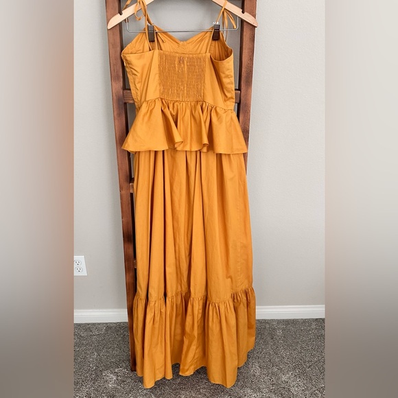 NWT MISA Los Angeles Rosie Bustier Peplum-Waist Poplin Maxi Dress sz M - Picture 2 of 5